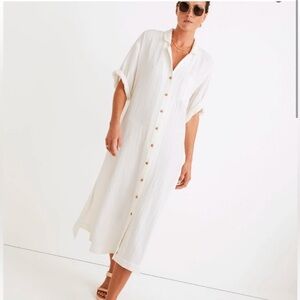 Madewell Lightestspun Cover Up Maxi Shirtdress